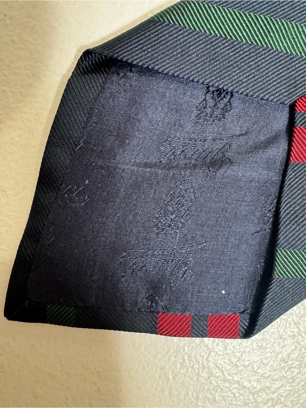 Vintage Gucci Silk Necktie Tie Blue red green Stripe Italy